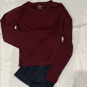 Hollister Burgundy Long Sleeve Shirt